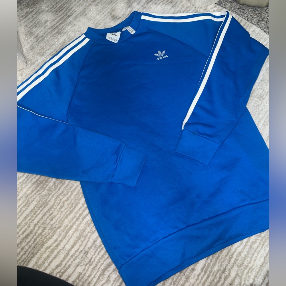 Adidas blue sweatshirt pullover XS NWOT